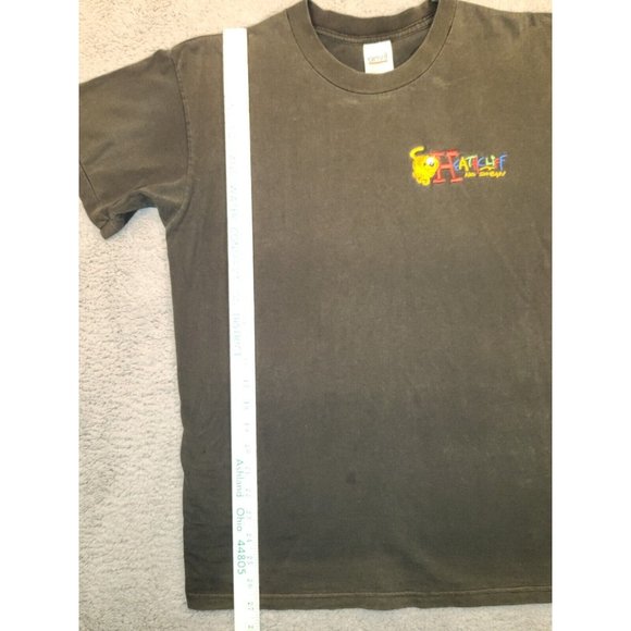 Vintage Anvil Black Heathcliff No Sweat Short Sleeve Cotton T-Shirt Adult Large - Picture 6 of 9